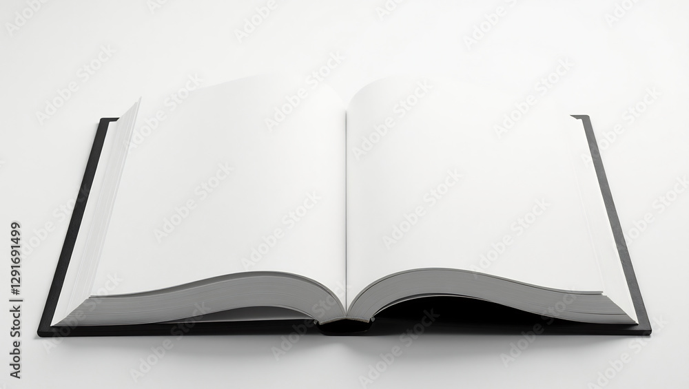 Open Book, Blank Pages, Minimalist White Background (16:9) Open Book, Blank Pages, Minimalist White Background (16:9)