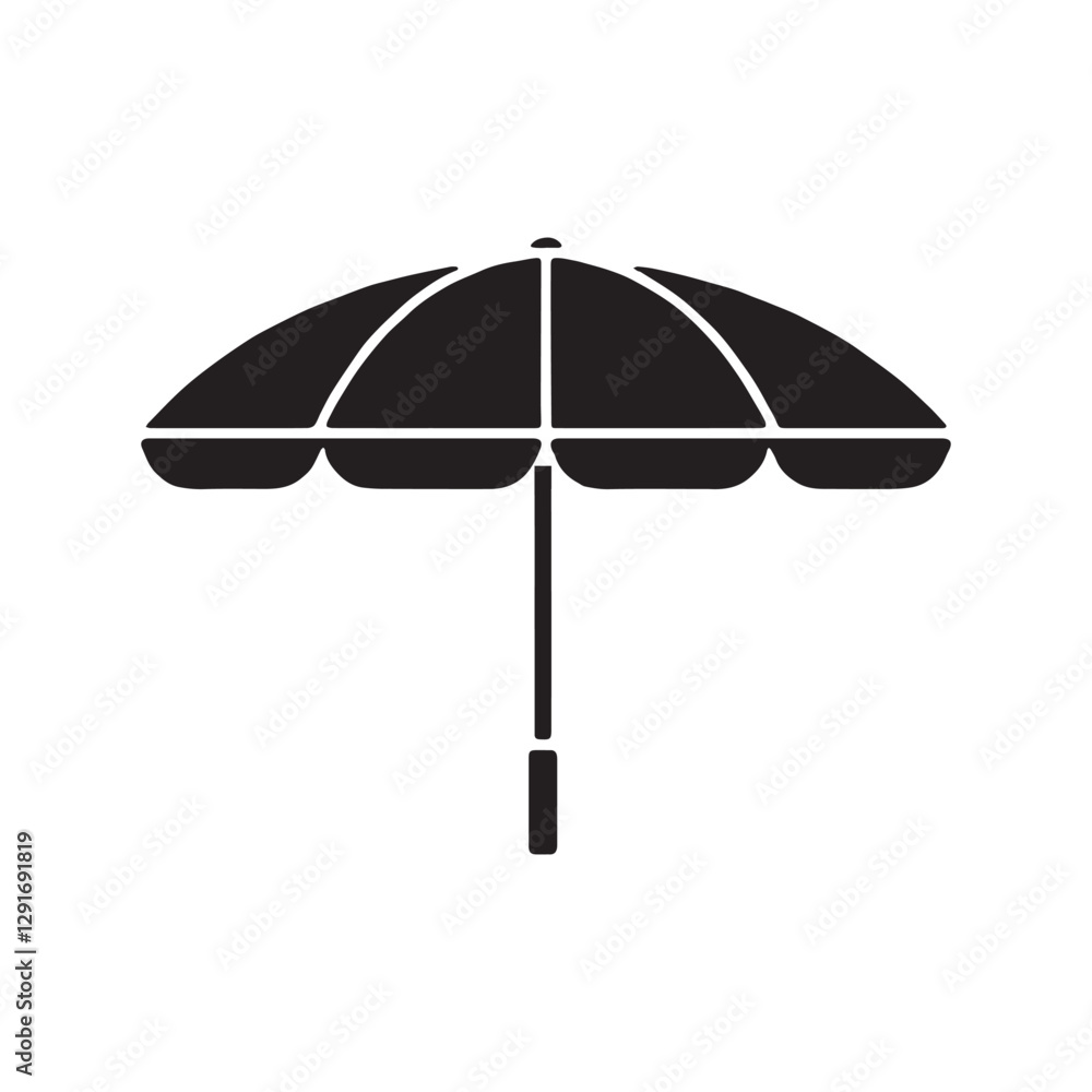 Sea beach umbrella vector art illustration. Sea beach umbrella vector art illustration.