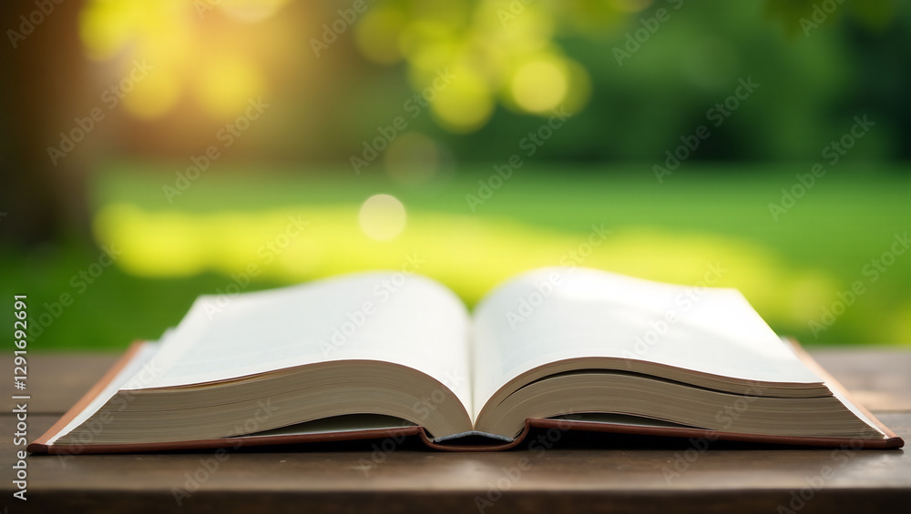 Open Book, Blank Pages, Outdoors, Nature Setting (16:9) Open Book, Blank Pages, Outdoors, Nature Setting (16:9)