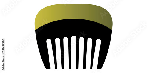 Plastic Hair Comb Isolated On White Background, Beauty Tool Flat Design Vector Illustration.	