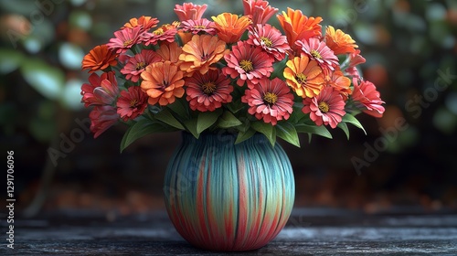 Wallpaper Mural Vibrant flower arrangement home decor floral art cozy environment close-up view beauty of nature Torontodigital.ca