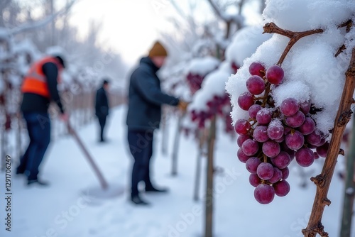 Ice Wine Harvesting in a Wintery Landscape photo