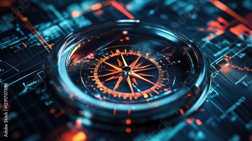 Wallpaper Mural Futuristic Compass, Guiding Through Digital Landscape Torontodigital.ca