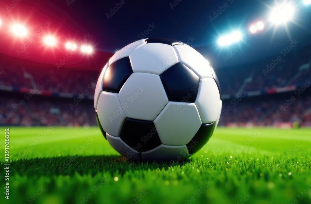 Naklejka premium football object design. realistic rendering. abstract futuristic background. 3d illustration. motion geometry concept. sport competition graphic. tournament game bet content. soccer ball element