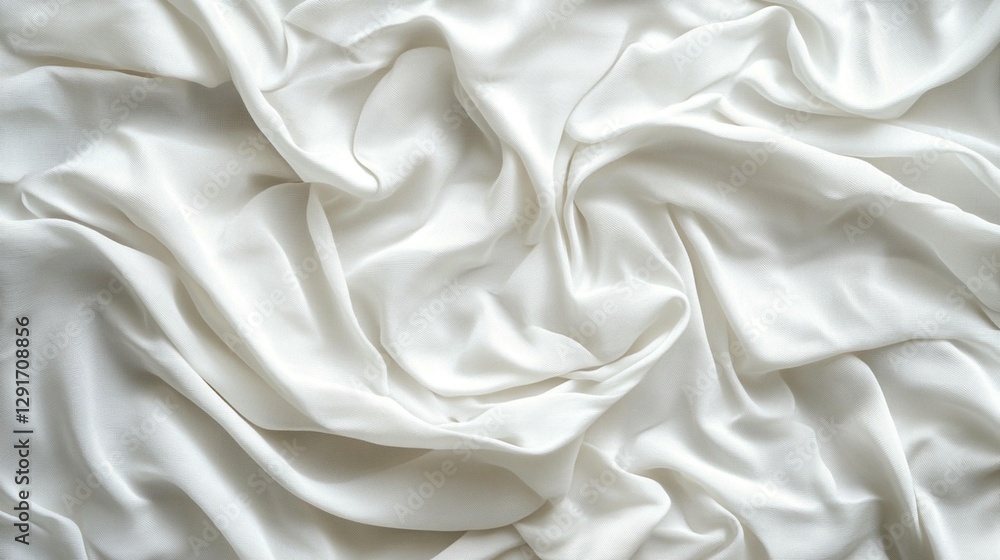 Abstract image of white fabric with soft folds and wrinkles, creating a luxurious and elegant texture. Abstract image of white fabric with soft folds and wrinkles, creating a luxurious and elegant texture.