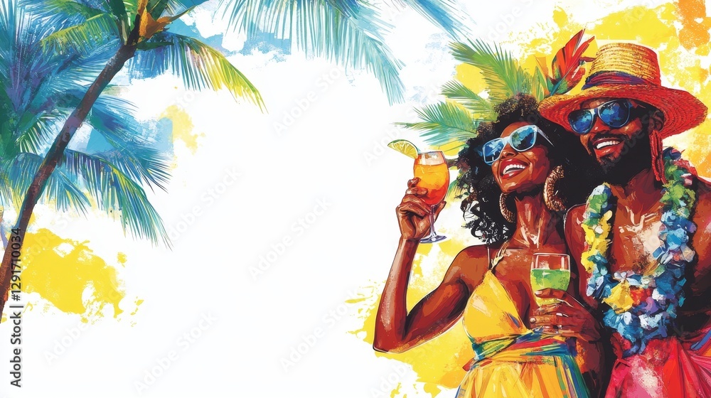 Colorful Tropical Fruit and Refreshing Drinks Set Against a Bright Background for Summer Gatherings and Parties Colorful Tropical Fruit and Refreshing Drinks Set Against a Bright Background for Summer Gatherings and Parties