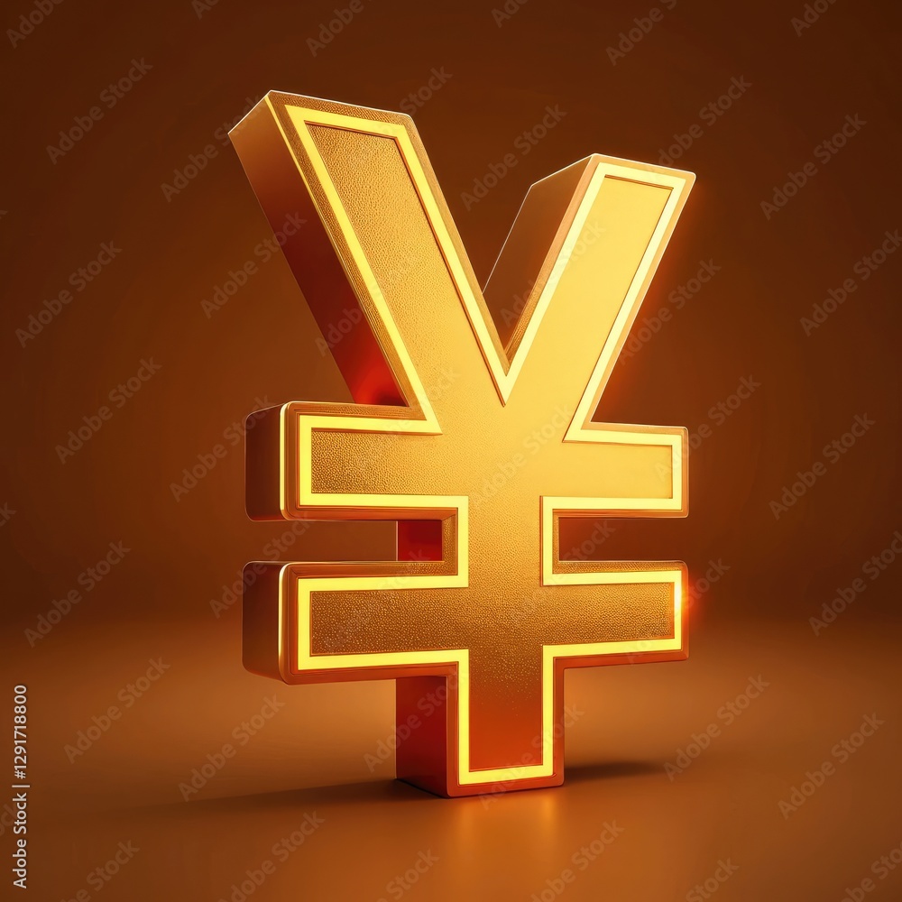 Obraz premium golden yen symbol