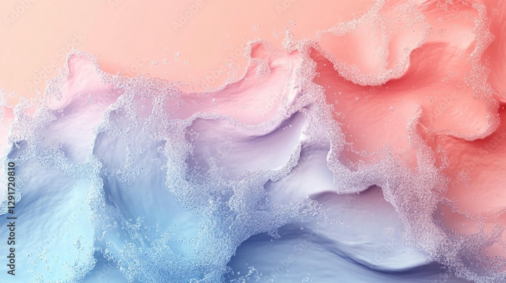 Fototapeta premium Abstract pastel pink and blue liquid wave texture.