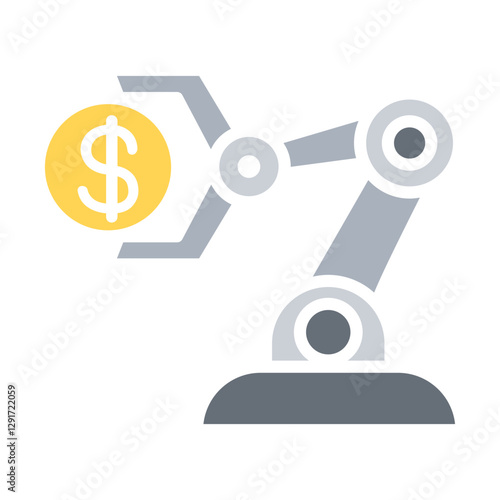 Cryptocurrency icon in flat color style