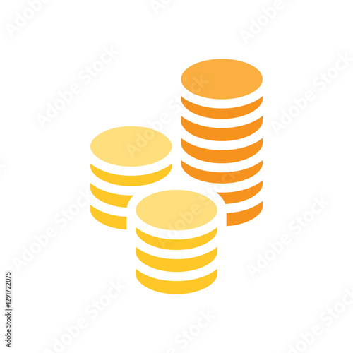 Cryptocurrency icon in flat color style