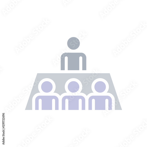 People icon in flat color style