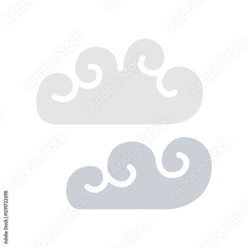 Curl Cloud icon in flat color style