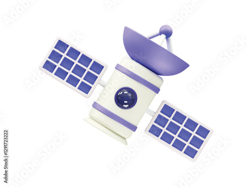 Satellite icon 3d rendering illustration