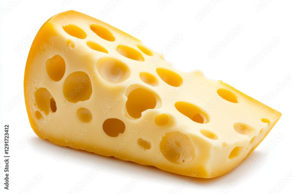Photo of a piece of cheese on a white background, isolated with a clipping path. The focus is on the top half of the composition, with high-resolution photography, high quality, professional Photo of a piece of cheese on a white background, isolated with a clipping path. The focus is on the top half of the composition, with high-resolution photography, high quality, professional