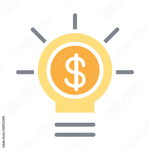 Business idea icon in flat color style