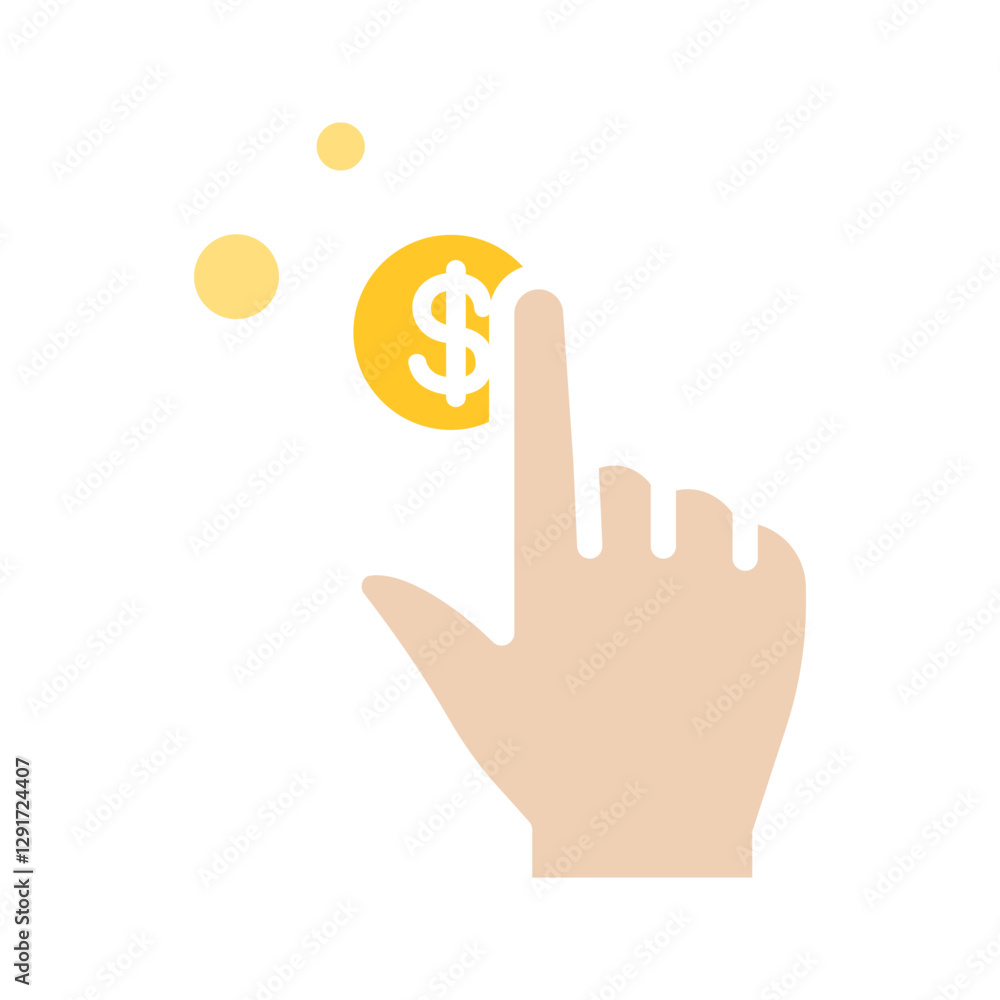 Cryptocurrency icon in flat color style Cryptocurrency icon in flat color style