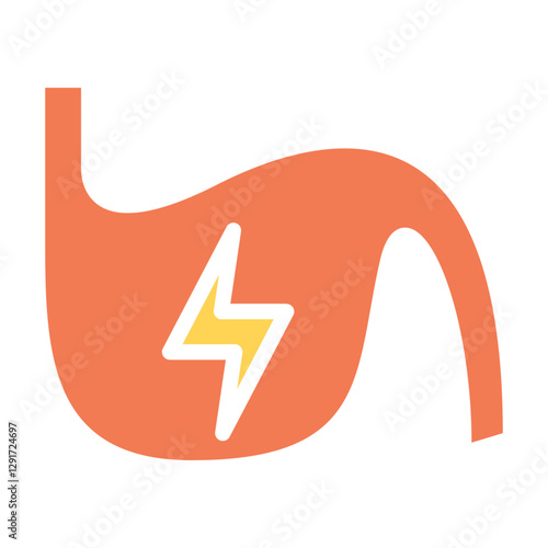 Reflux icon in flat color style