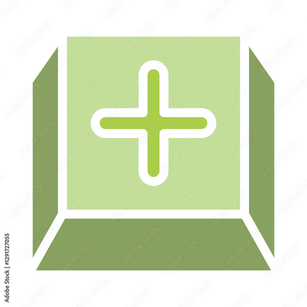 Fototapeta premium Plus, Positive, Cross, Add icon in flat color style