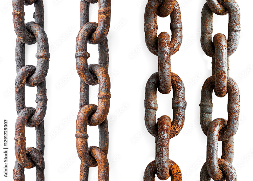 Rusty Metal Chains on a Transparent Background Rusty Metal Chains on a Transparent Background
