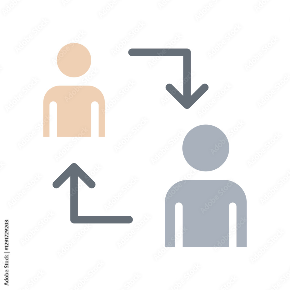 Communication icon in flat color style Communication icon in flat color style