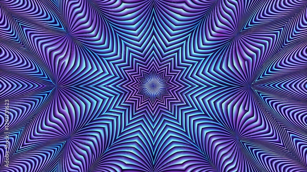 Abstract Hypnotic Purple and Blue Starburst Mandala Design with Intricate Linear Patterns and Gradient Color Effects Abstract Hypnotic Purple and Blue Starburst Mandala Design with Intricate Linear Patterns and Gradient Color Effects