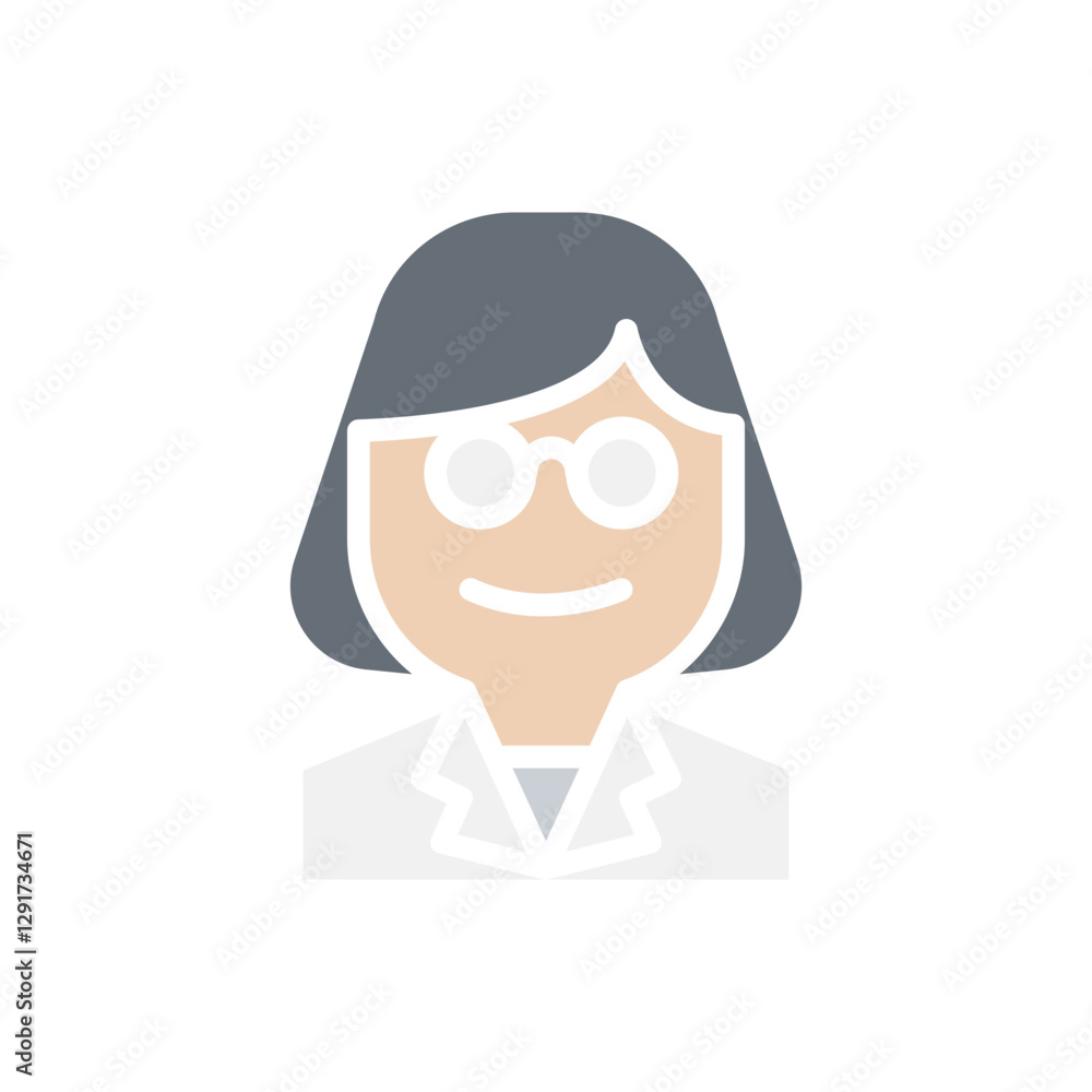 Surgeon icon in flat color style Surgeon icon in flat color style