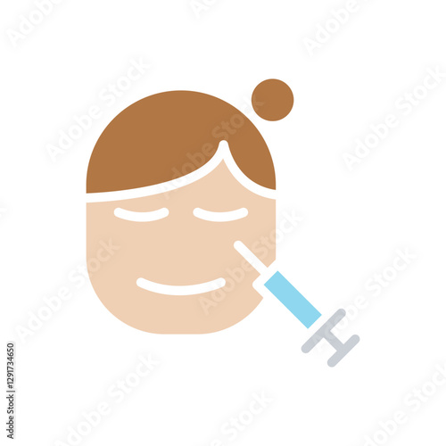 Botox icon in flat color style