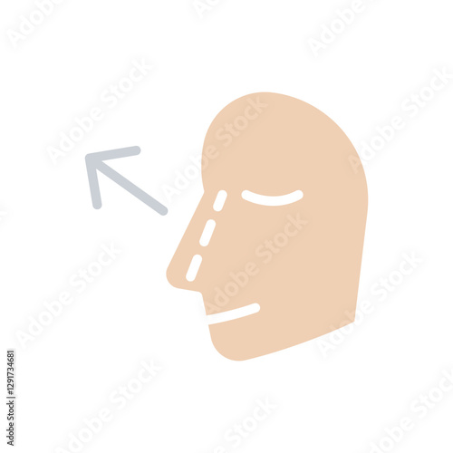 Rhinoplasty icon in flat color style