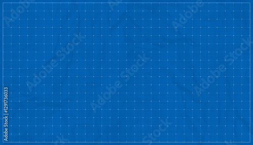 Blueprint graph paper background. Line grid pattern. Blank blue sheet of paper with grid. blueprint background template for engineering design drawing. Vector illustration.
