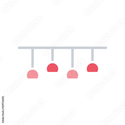Ceiling lamp icon in flat color style