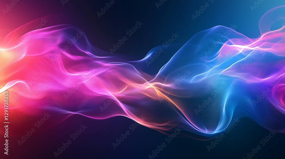 Abstract vibrant pink and blue wave energy flow. Abstract vibrant pink and blue wave energy flow.