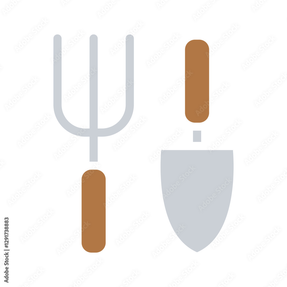 Agriculture tool icon in flat color style Agriculture tool icon in flat color style