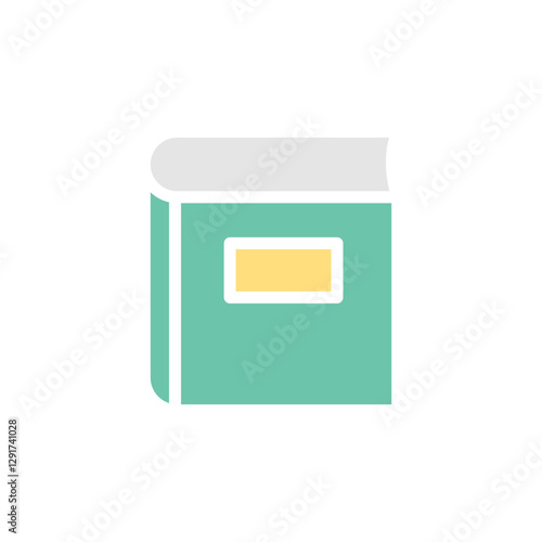Book icon in flat color style
