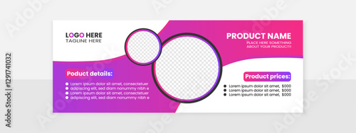 Modern Homepage website banner template Design layout with elliptical blue green and purple color shape