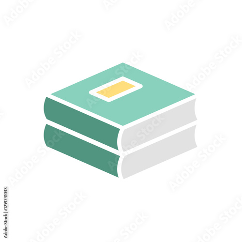 Book icon in flat color style