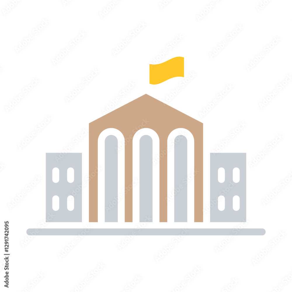 Obraz premium Museum icon in flat color style