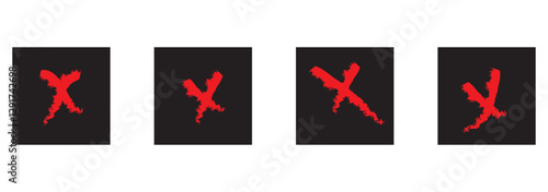 Set of different black check marks vector. Voting vector icon. Choice vector icon. Confirmation symbol set of checkmark icons in square and circle.