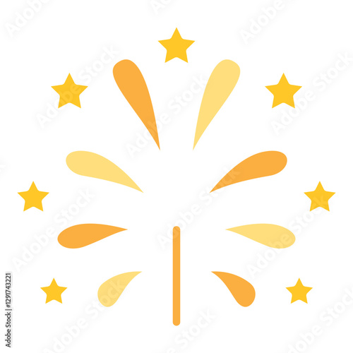 Firework icon in flat color style
