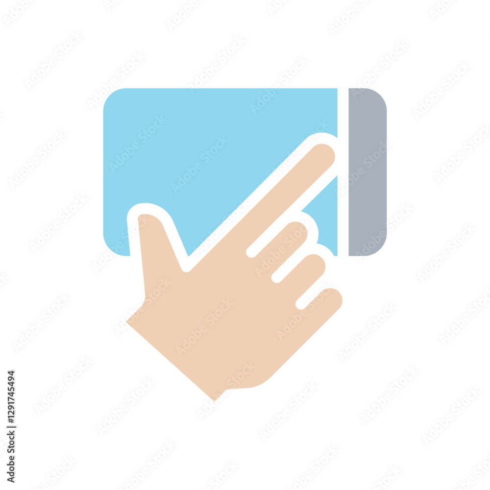 Touch screen icon in flat color style Touch screen icon in flat color style
