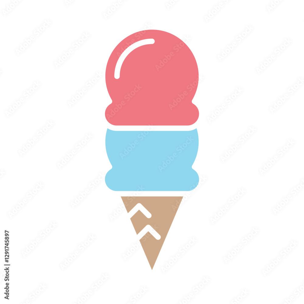 Ice cream icon in flat color style Ice cream icon in flat color style