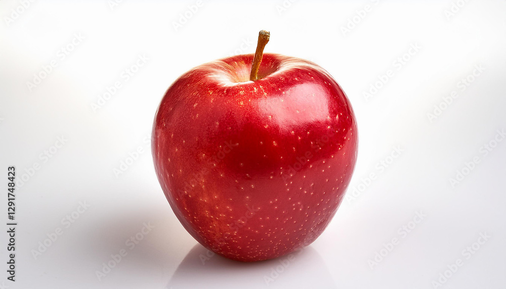 a red juicy apple on a white background a red juicy apple on a white background