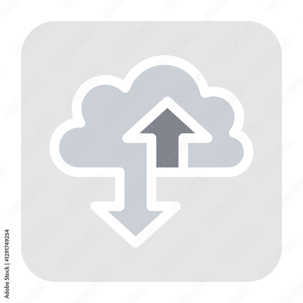 Cloud computing icon in flat color style Cloud computing icon in flat color style