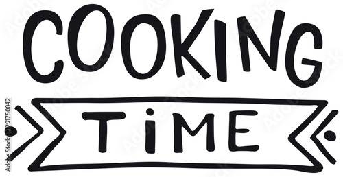 Healthy cooking hand drawing lettering quote for design template recipe book, foodie illustration, printable culinary art design.