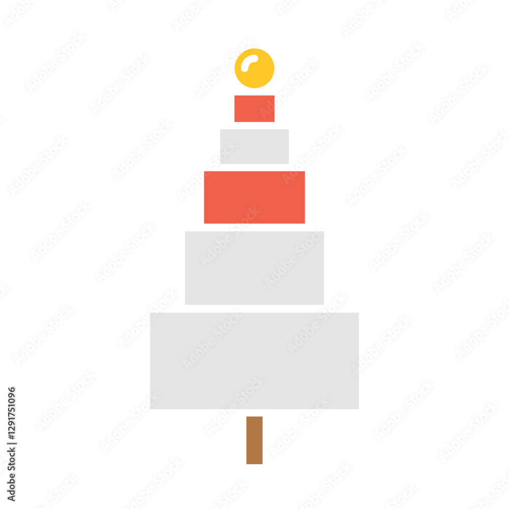 Christmas tree icon in flat color style Christmas tree icon in flat color style