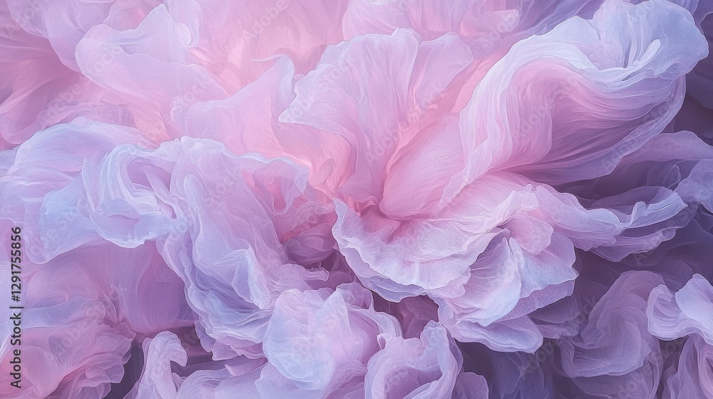 Fototapeta premium Gentle flow of soft pink petals nature's abstract beauty floral dreamy atmosphere close-up view tranquility