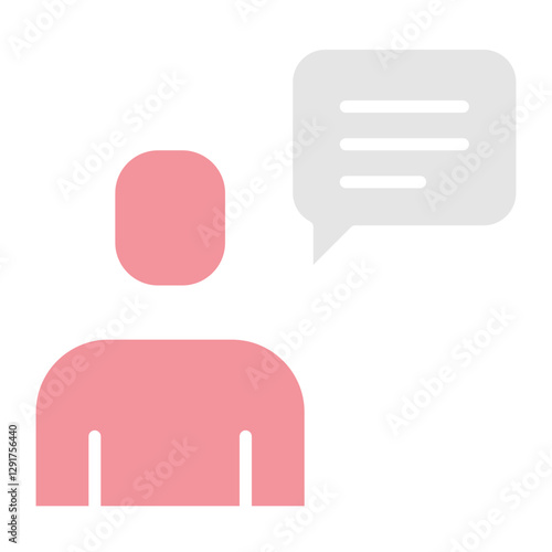 Speaking icon in flat color style