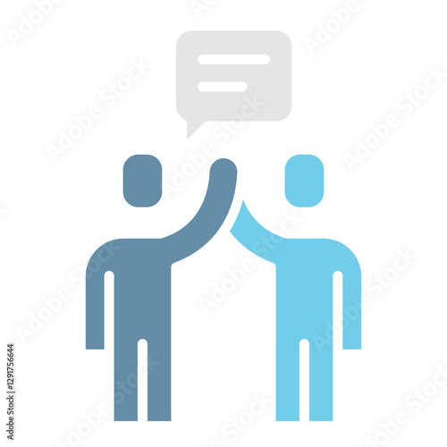 Speaking icon in flat color style