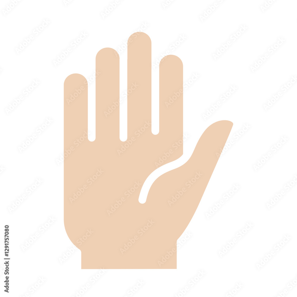 Hand rise icon in flat color style Hand rise icon in flat color style