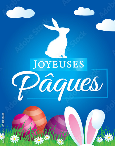 Obraz na płótnie PAQUES LAPIN DE PROFIL V2 w salonie