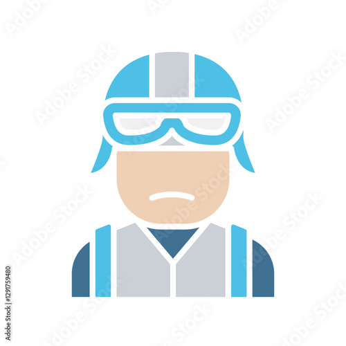 Paratrooper icon in flat color style